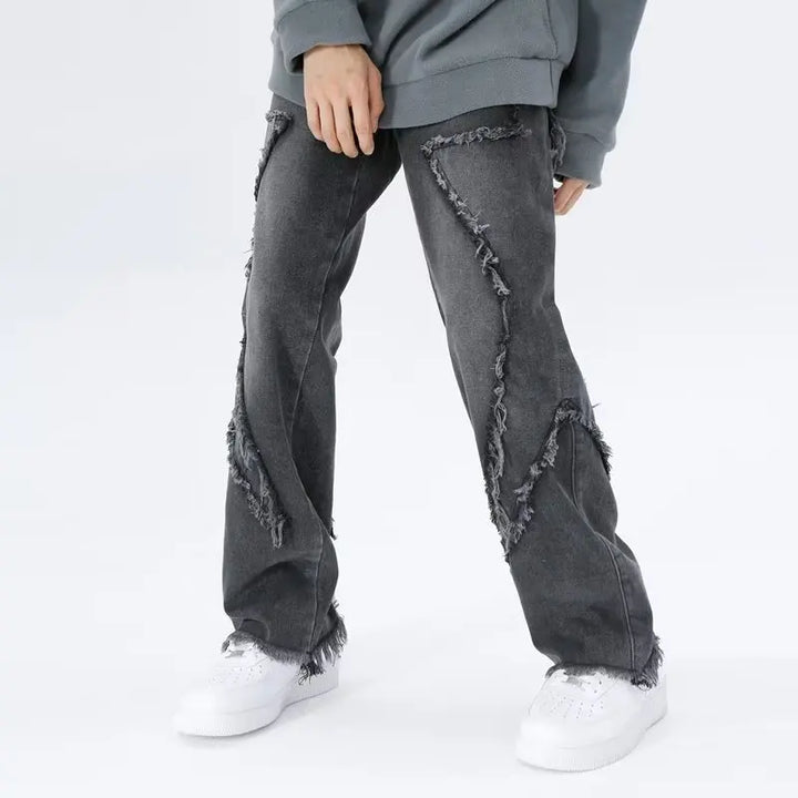 Zyren - Jeans oversize tendance avec un effet destroy stylé