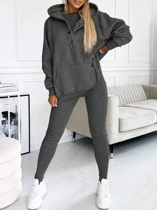 LoungeFit - Ensemble moderne et élégant de 3 pièces pour femmes avec un look sportif