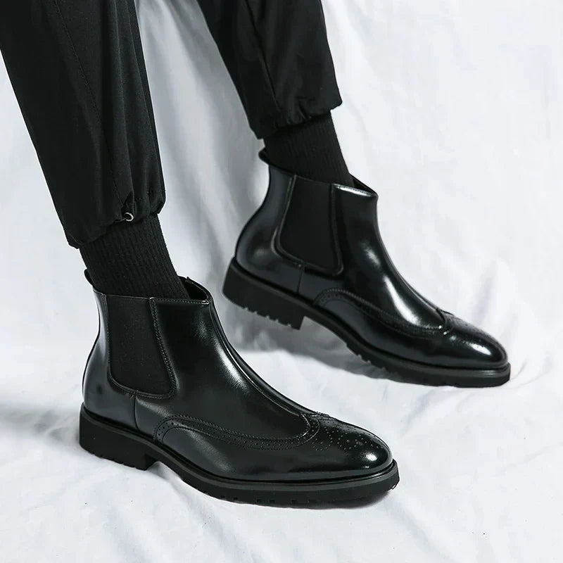 Bottes Chelsea Fabien™ Luxe Brillantes pour Hommes Élégants