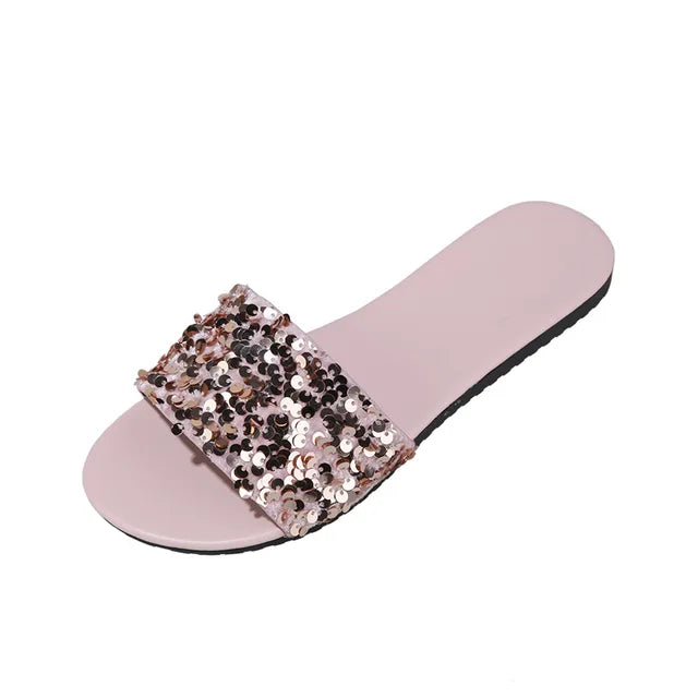 Stella - Tongs élégantes et luxueuses pour femmes, avec des détails scintillants, parfaites pour la plage !
