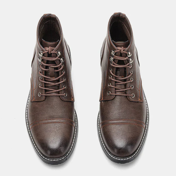 Bottes en cuir classiques élégantes pour hommes Felix™ avec semelle antidérapante sécurisée.