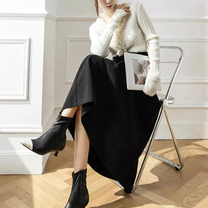 Quinne - Jupe plissée longue élégante classique pour femmes pour un look intemporel et stylé.
