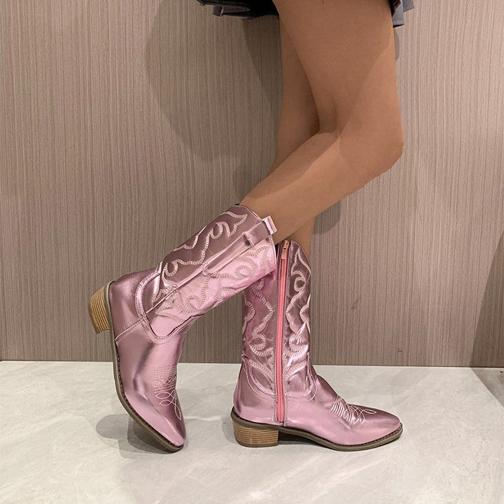 Isa - Bottes de cowgirl métalliques élégantes pour un look tendance
