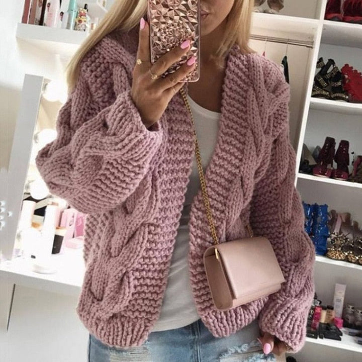 Dahlia - Gilet Épais Tricoté pour des Jours Froids Chaleureux et Confortables