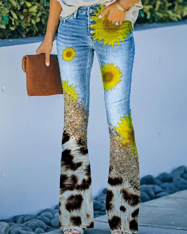 Ada - Jeans à fleurs avec style et confort