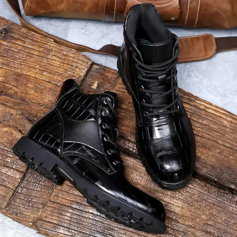 Bottes pour hommes Ed™ Luxe avec un design crocodile élégant