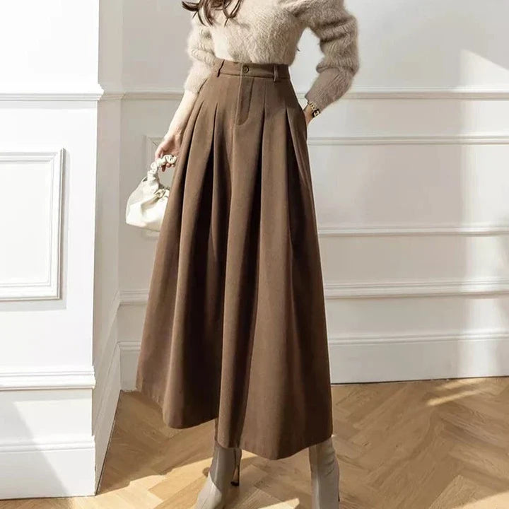 Quinne - Jupe plissée longue élégante classique pour femmes pour un look intemporel et stylé.