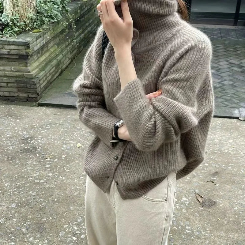 Isalieva - Pull Col Roulé Élégant Classique pour un Style Intemporel