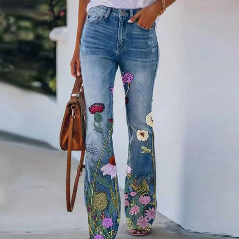 Ada - Jeans à fleurs avec style et confort