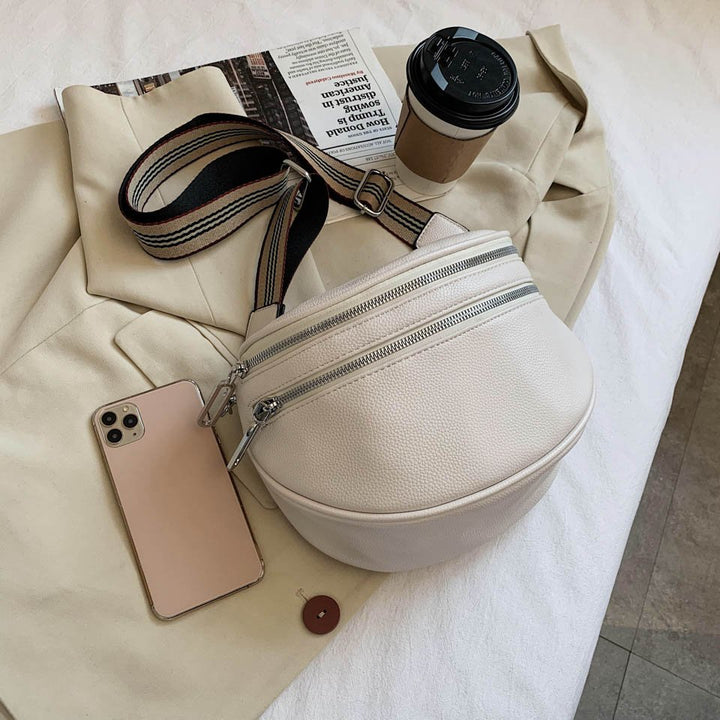 Zivora Luxe Sacoche en Cuir avec Double Zip - Sac Banane Élégant pour Chaque Occasion