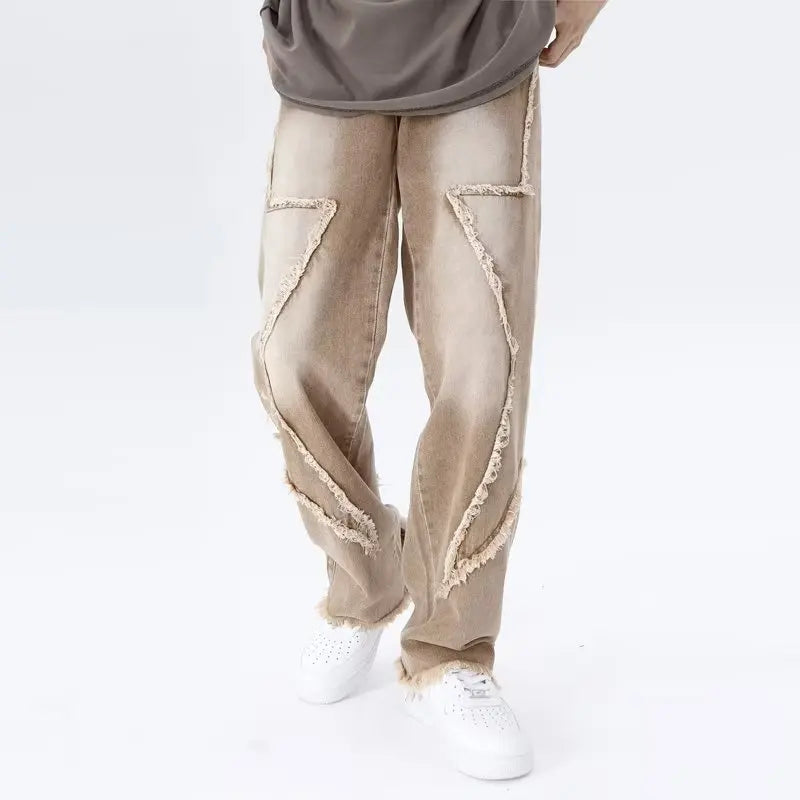 Zyren - Jeans oversize tendance avec un effet destroy stylé