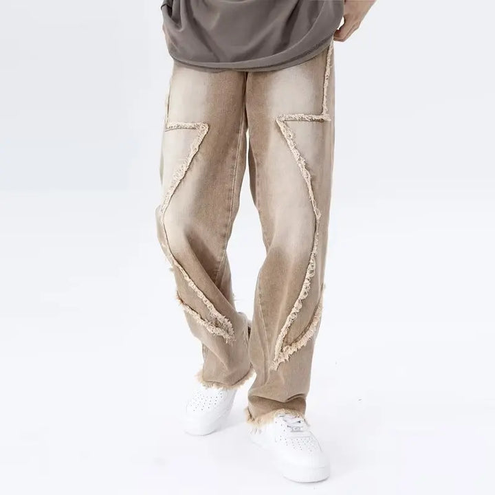 Zyren - Jeans oversize tendance avec un effet destroy stylé
