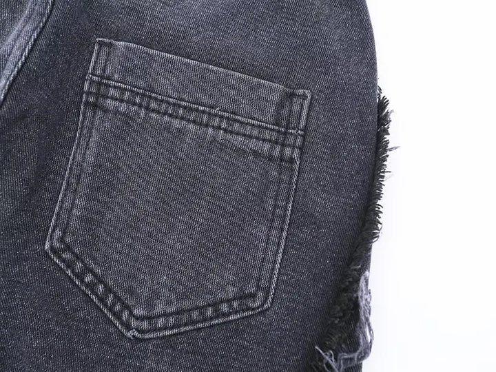 Zyren - Jeans oversize tendance avec un effet destroy stylé