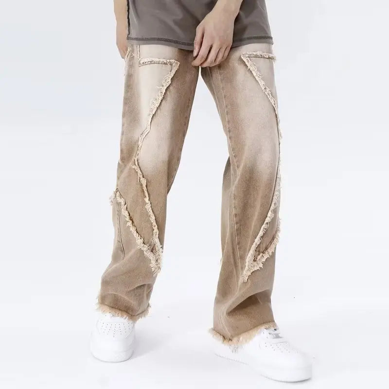 Zyren - Jeans oversize tendance avec un effet destroy stylé