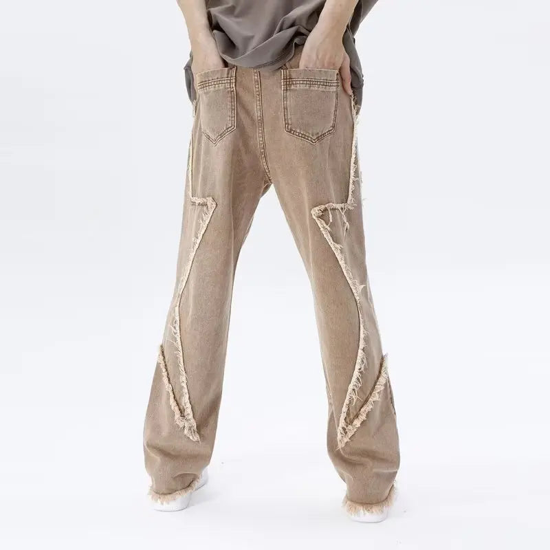 Zyren - Jeans oversize tendance avec un effet destroy stylé