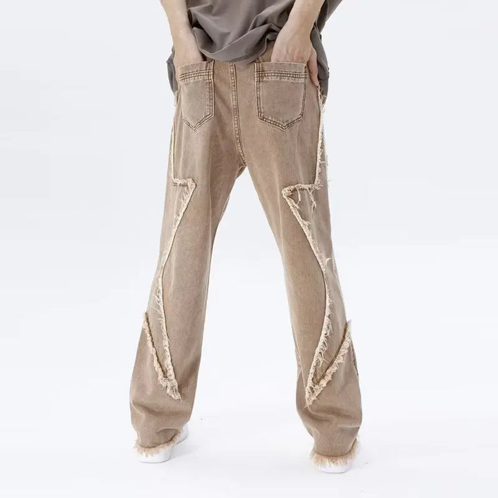 Zyren - Jeans oversize tendance avec un effet destroy stylé