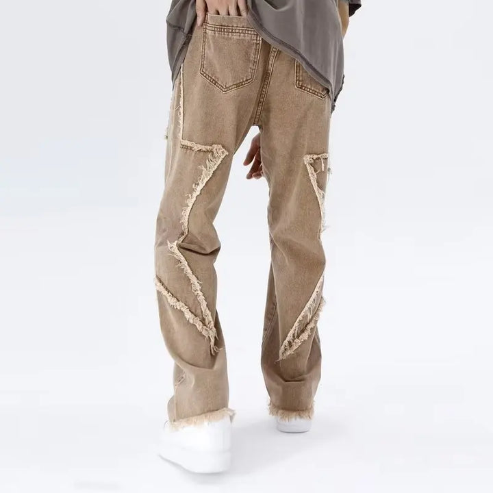 Zyren - Jeans oversize tendance avec un effet destroy stylé