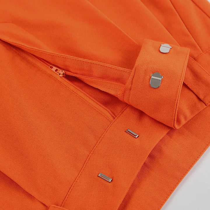 Evelien | Pantalon en lin orange stylé pour femme pour un look estival parfait