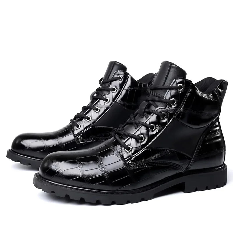 Bottes pour hommes Ed™ Luxe avec un design crocodile élégant
