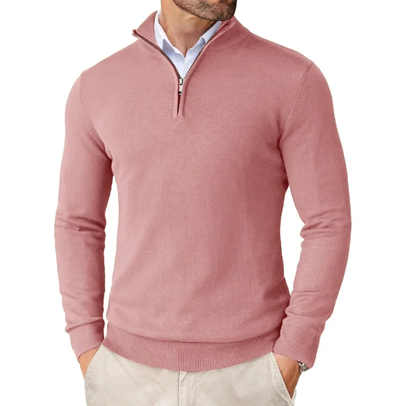 Caitlin™ Pull de luxe pour hommes avec demi-fermeture éclair résistante pour un look élégant.