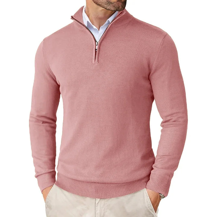 Caitlin™ Pull de luxe pour hommes avec demi-fermeture éclair résistante pour un look élégant.