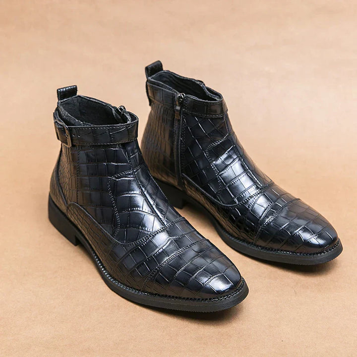 Ivo™ Bottes chevilles en croco luxe pour hommes - Des bottes élégantes et stylées pour l'homme moderne