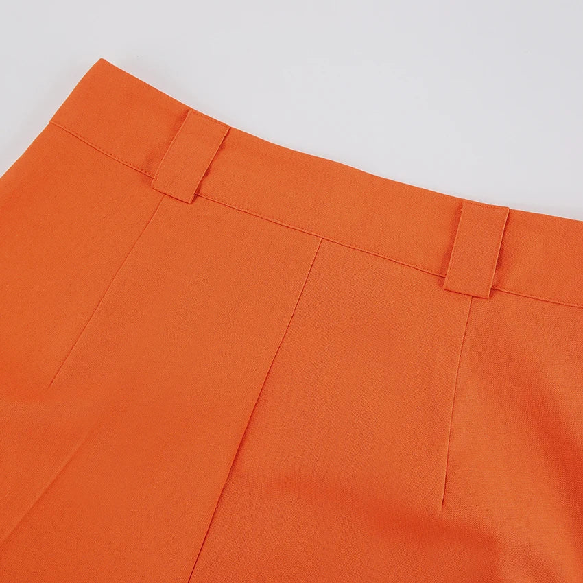 Evelien | Pantalon en lin orange stylé pour femme pour un look estival parfait