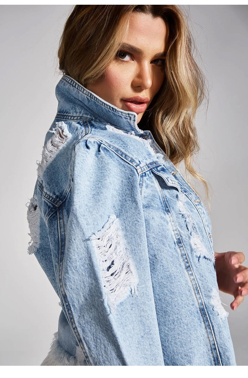 Annabelle - Veste en jean portée chic et confortable pour femmes