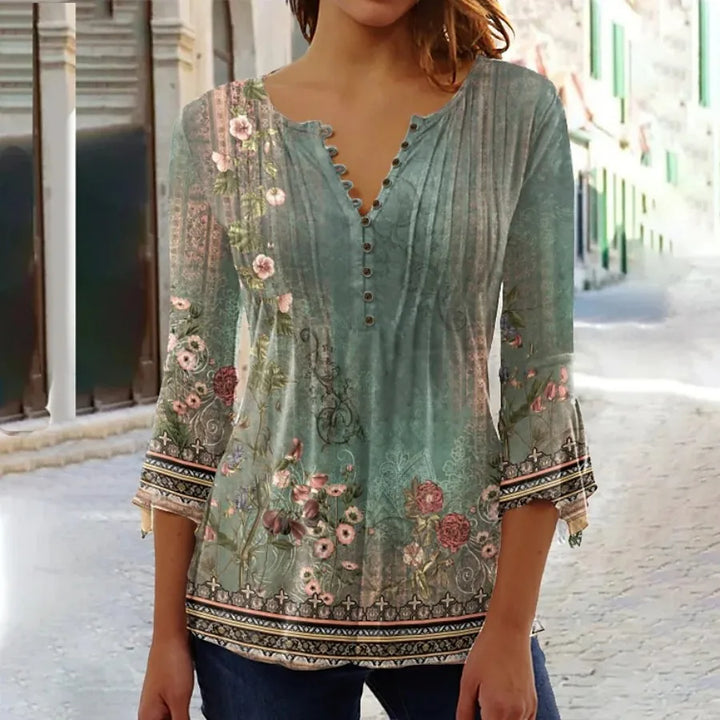 Glena - Élégante tunique pour femmes avec un accent de bouton stylé et des détails raffinés.