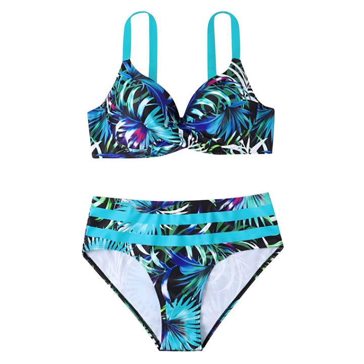 Maillot de bain taille haute en tweed élégant pour femmes, avec un imprimé chic pour un été tendance.