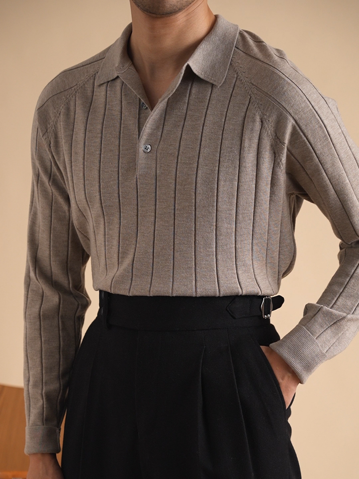 Jelle™ Chic Élégante Polo Tricotée Fine pour Hommes