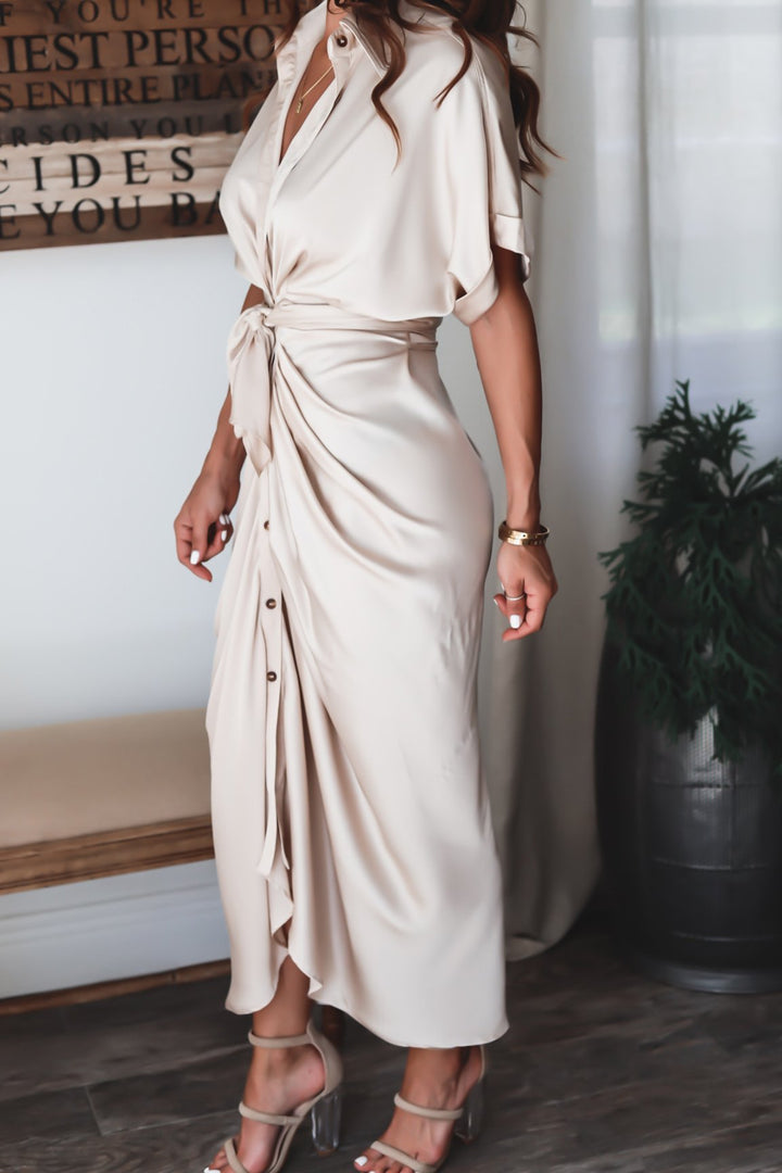 Élégante et magnifique dressing gown de chambre maxi portefeuille pour un look raffiné.
