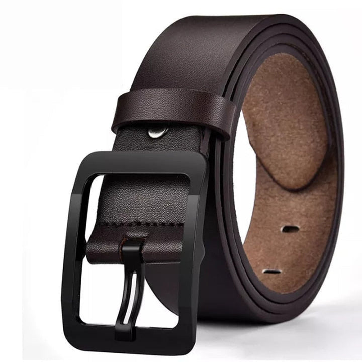 Morrison - Ceinture en cuir noir élégante avec boucle mate chic