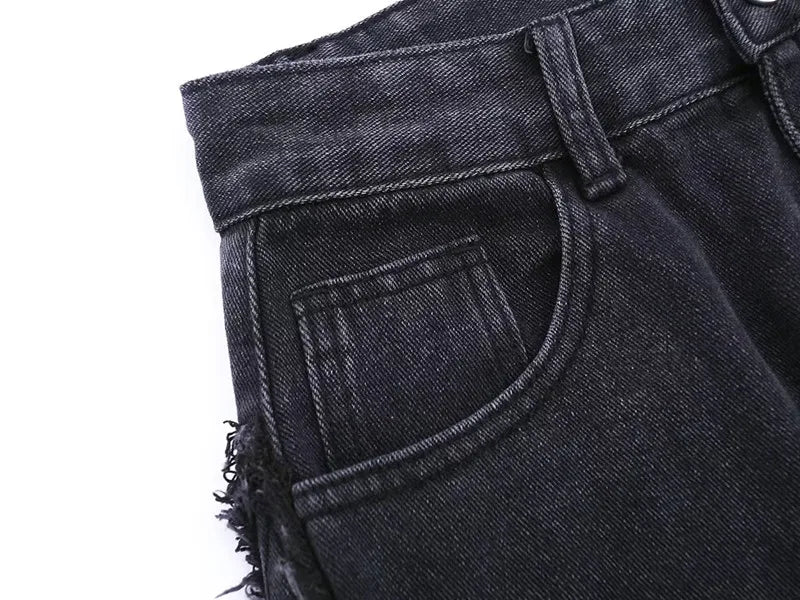 Zyren - Jeans oversize tendance avec un effet destroy stylé