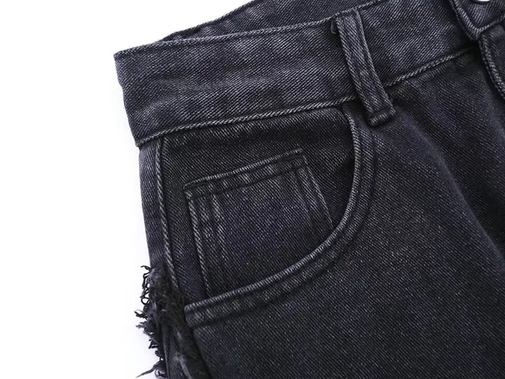 Zyren - Jeans oversize tendance avec un effet destroy stylé