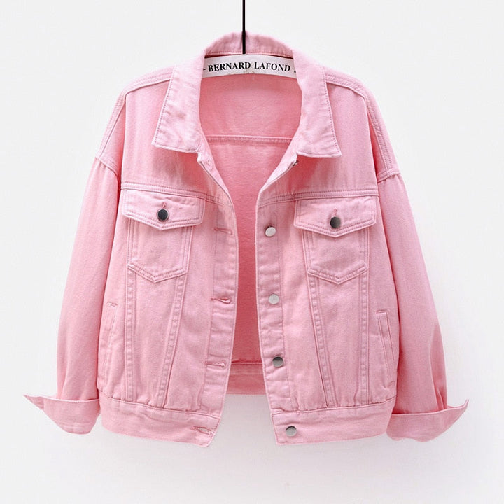 Aurelia - Veste en denim rose élégante et confortable pour femme