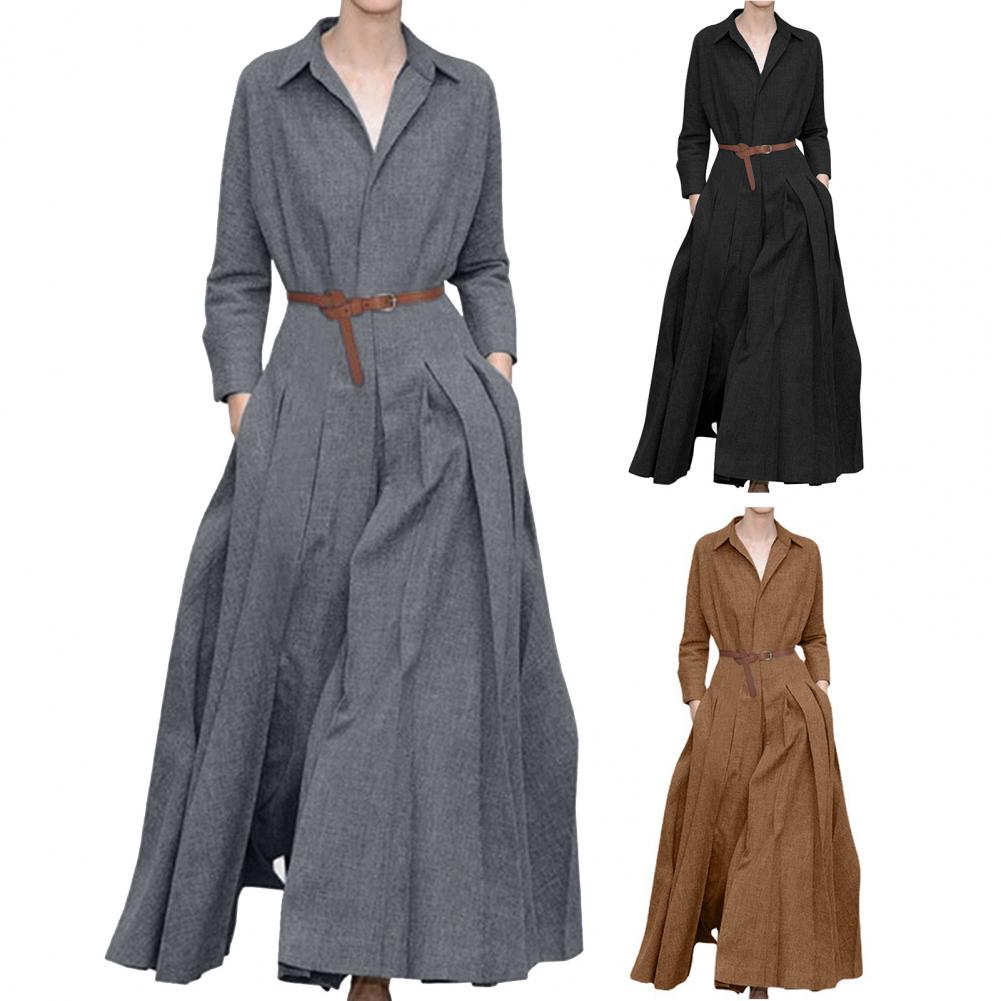 Robe de chambre maxi élégante avec plis féminins - GLORIA