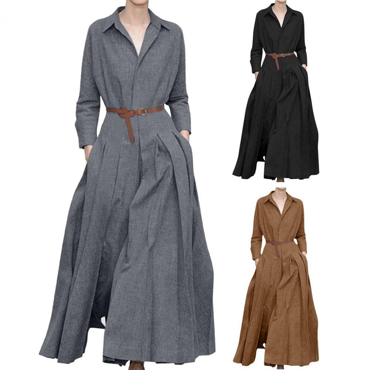 Robe de chambre maxi élégante avec plis féminins - GLORIA