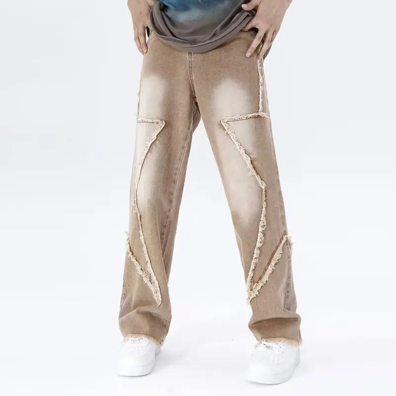 Zyren - Jeans oversize tendance avec un effet destroy stylé