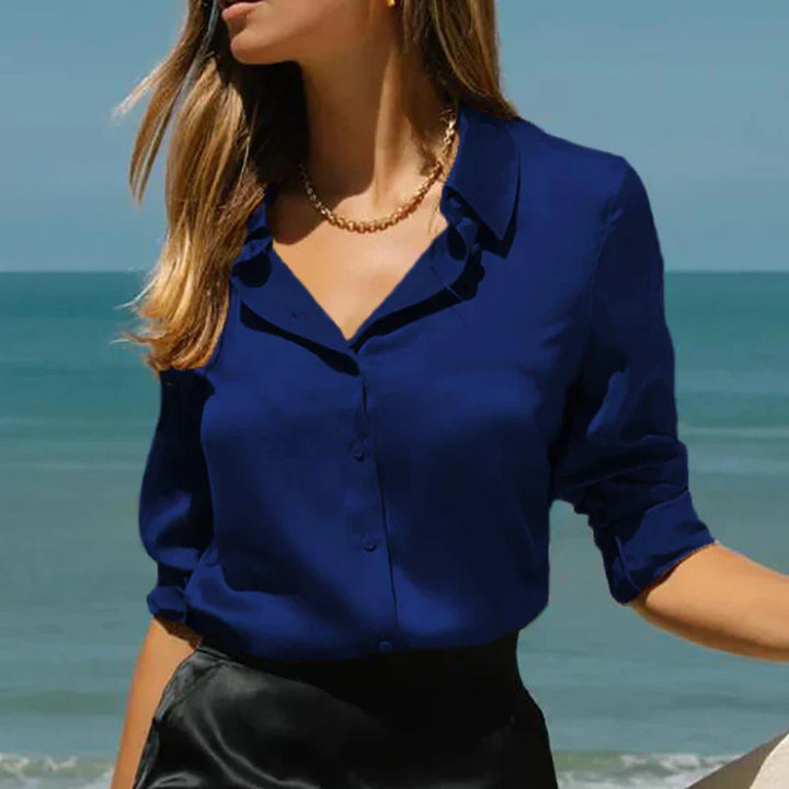 Persephone - Élégante blouse en satin à boutons pour femmes
