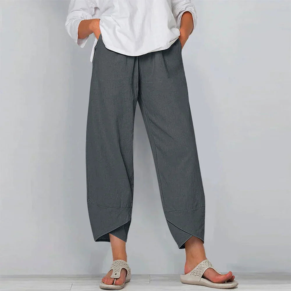 Sadie - Pantalon élégant en coton et lin pour femmes