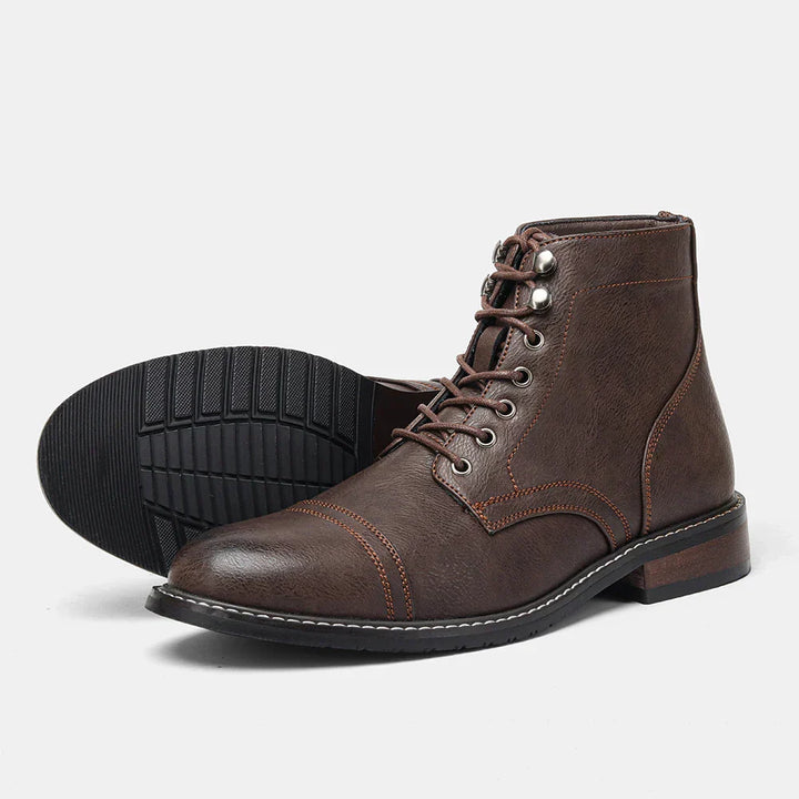 Bottes en cuir classiques élégantes pour hommes Felix™ avec semelle antidérapante sécurisée.