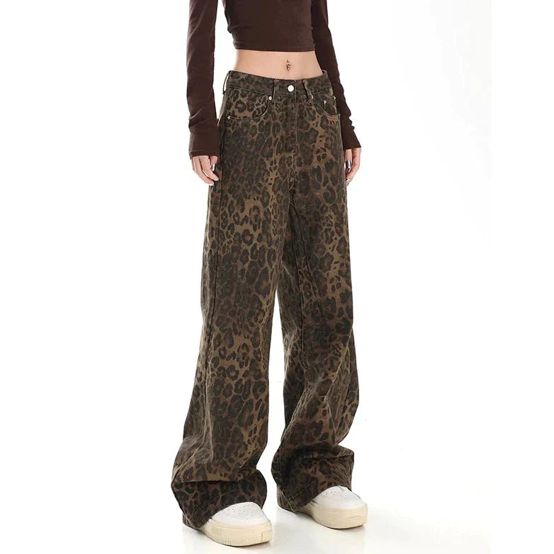 Gilda - Pantalon rétro stylé avec un imprimé léopard très tendance