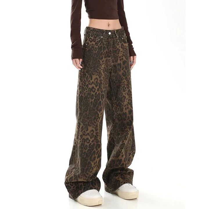 Gilda - Pantalon rétro stylé avec un imprimé léopard très tendance
