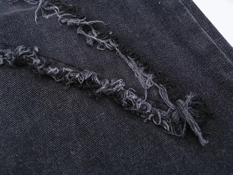 Zyren - Jeans oversize tendance avec un effet destroy stylé