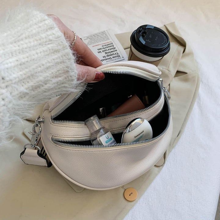 Zivora Luxe Sacoche en Cuir avec Double Zip - Sac Banane Élégant pour Chaque Occasion