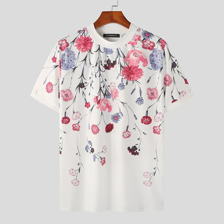 Damiano | Chemise Élégante à Manches Courtes Florales pour Hommes