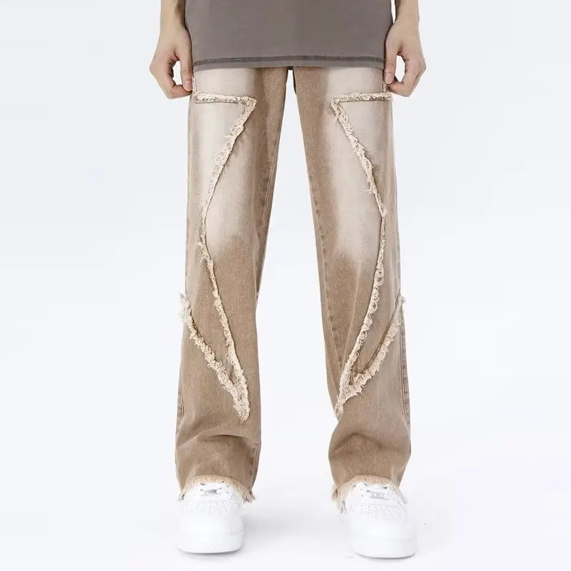 Zyren - Jeans oversize tendance avec un effet destroy stylé