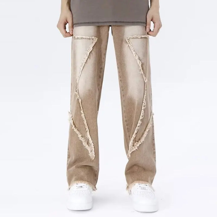 Zyren - Jeans oversize tendance avec un effet destroy stylé