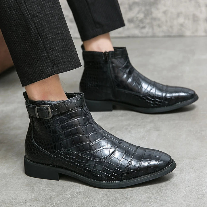 Ivo™ Bottes chevilles en croco luxe pour hommes - Des bottes élégantes et stylées pour l'homme moderne
